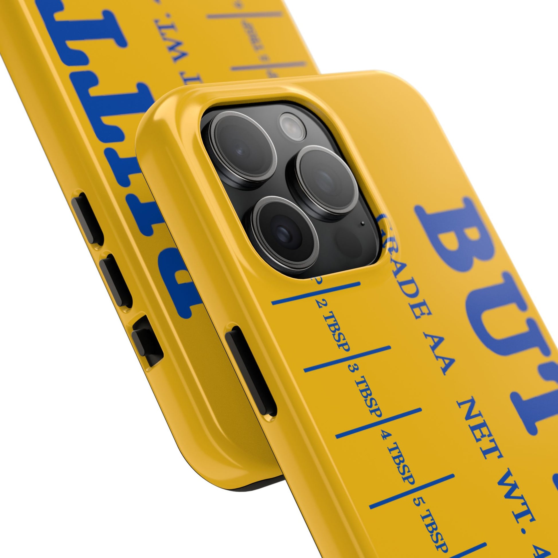Butter Yellow Tough Phone Cases, Funny iPhone 16 Cover, Protective Case Gift for Techies, Yellow Phone Accessories, Unique Gift for Phone