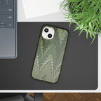 Green Marbled Slim Phone Case — Botanical Swirl Pattern Slim Case