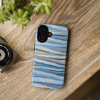 Blue Marbled Phone Cases iPhone 16 + Samsung + Apple + Google - all models, Vintage Marbled Design - Tough Cases