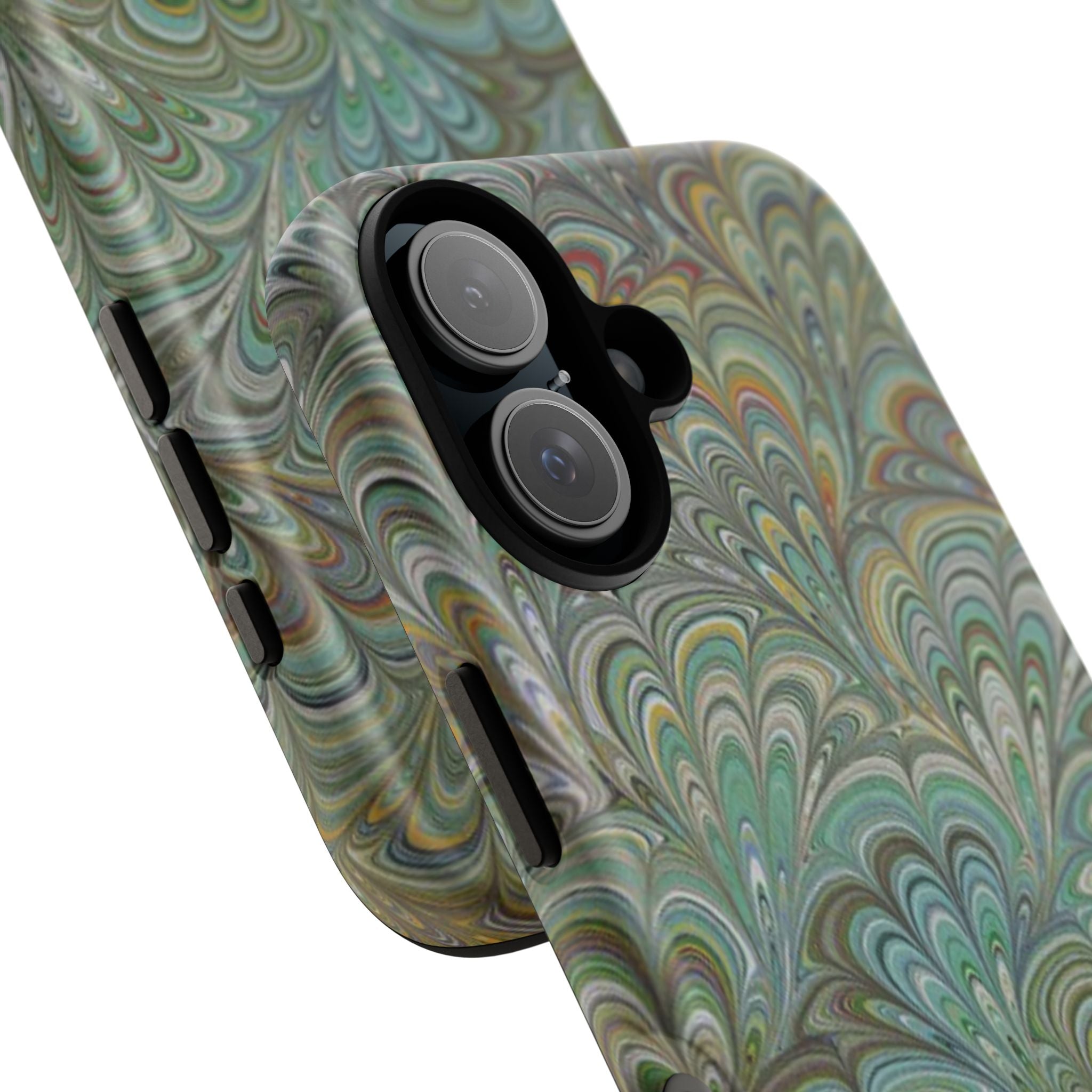 Green Peacock Marbled Phone Case — "Tough Cases" Ultra-Tough Protective Cover