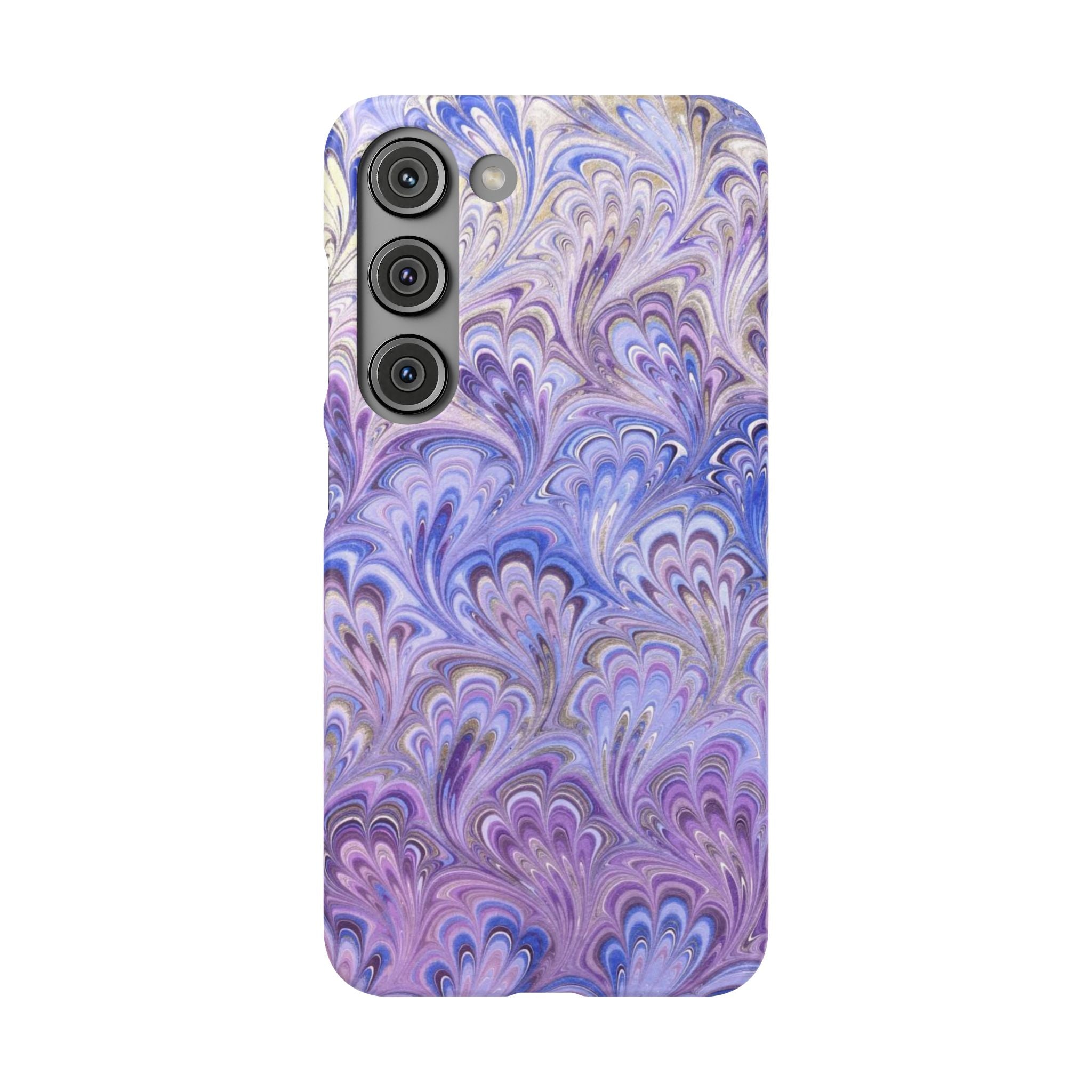 Marbled Feather Lavender + Purple Swirl - Single Layer Slim Phone Case
