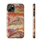 Marbled Swirl Tough Phone Case - Red Rust Orange Fall Colors, Heavy Duty Case. Alternative: Protective Phone Cover, Durable Smartphone Case,
