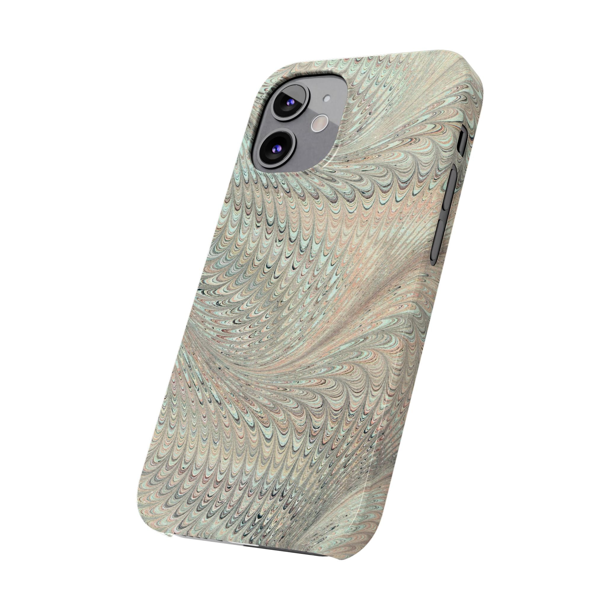 Mint + Green Italian Marbled Phone Case, Mag Safe