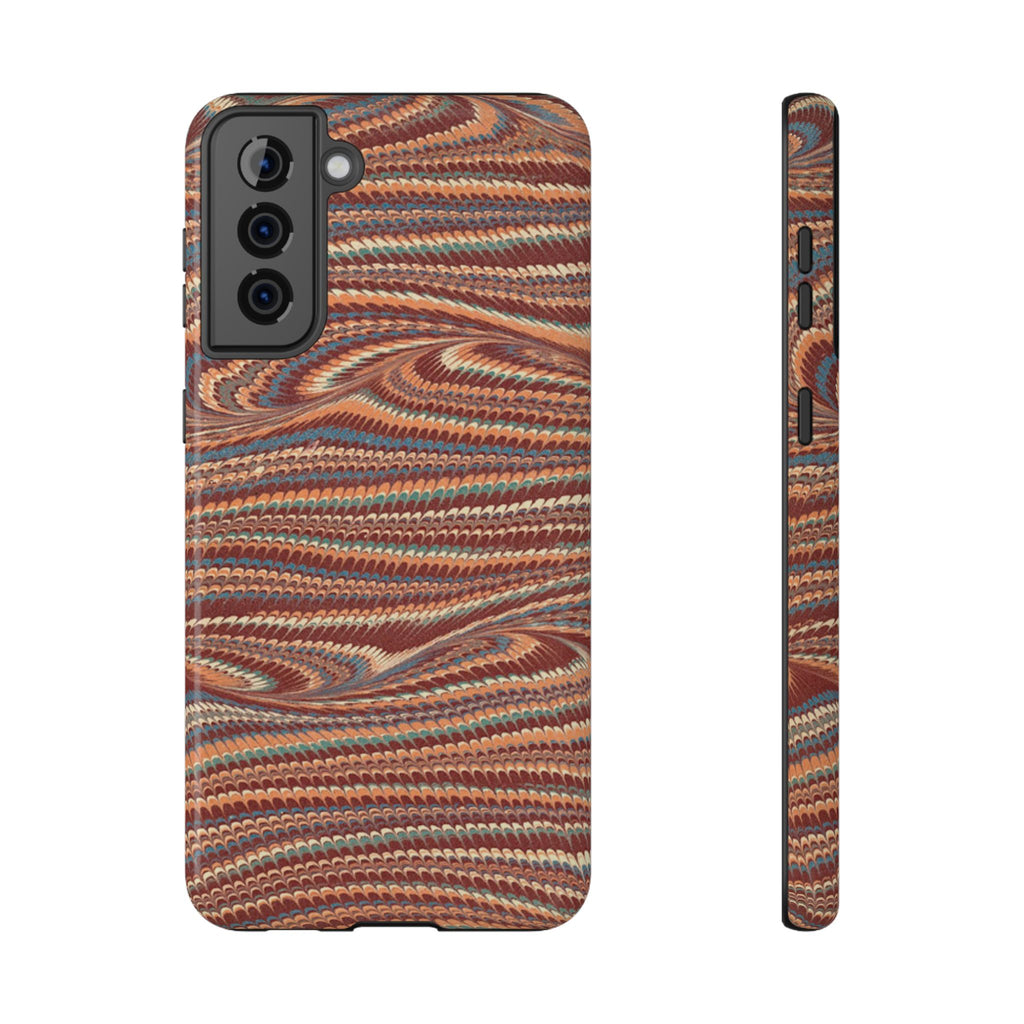 Neutrals Burgundy, Beige, Rust Hues Italian Vintage Marble Design Phone Case for Apple + Samsung