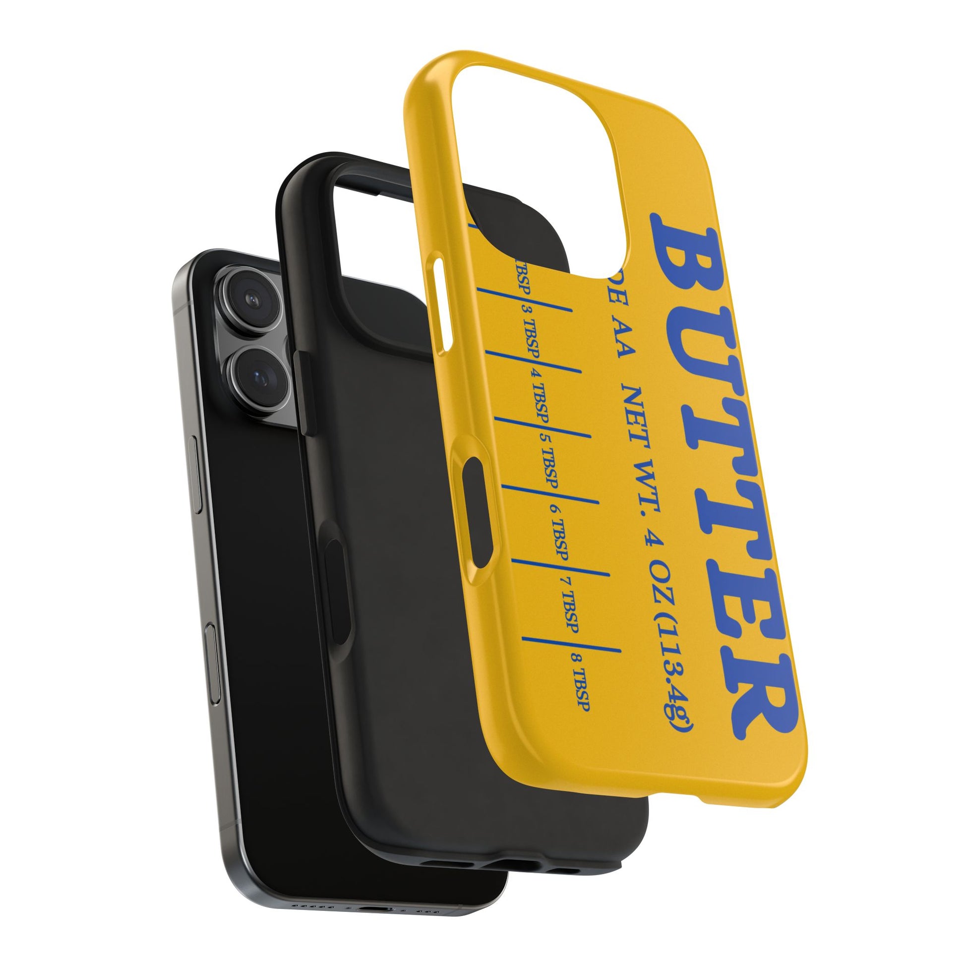 Butter Yellow Tough Phone Cases, Funny iPhone 16 Cover, Protective Case Gift for Techies, Yellow Phone Accessories, Unique Gift for Phone