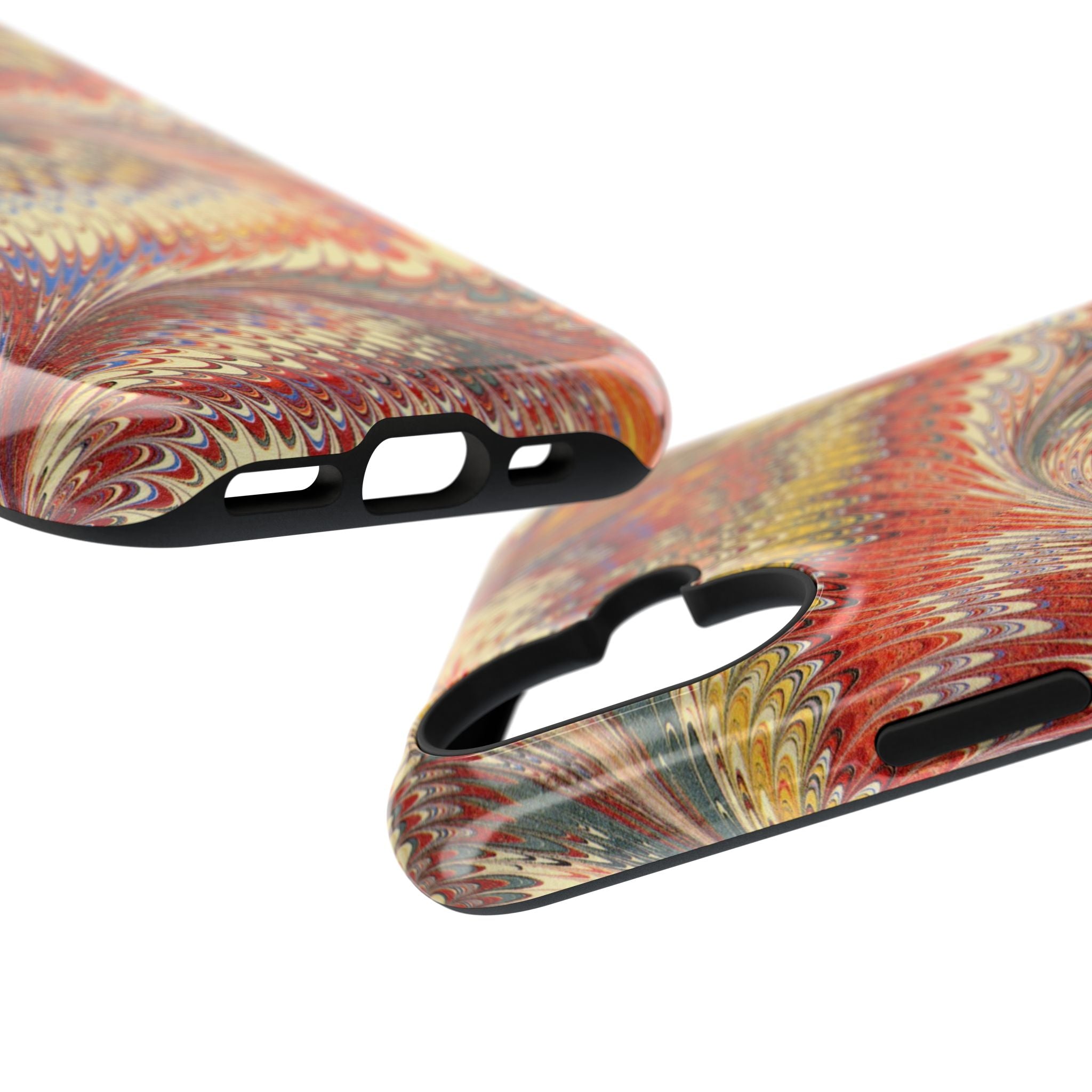 Rust and Gold Italian Vintage Marble Design Durable Phone Case for Apple + Samsung