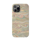 Beige Swirl Marbled Feather Phone Case