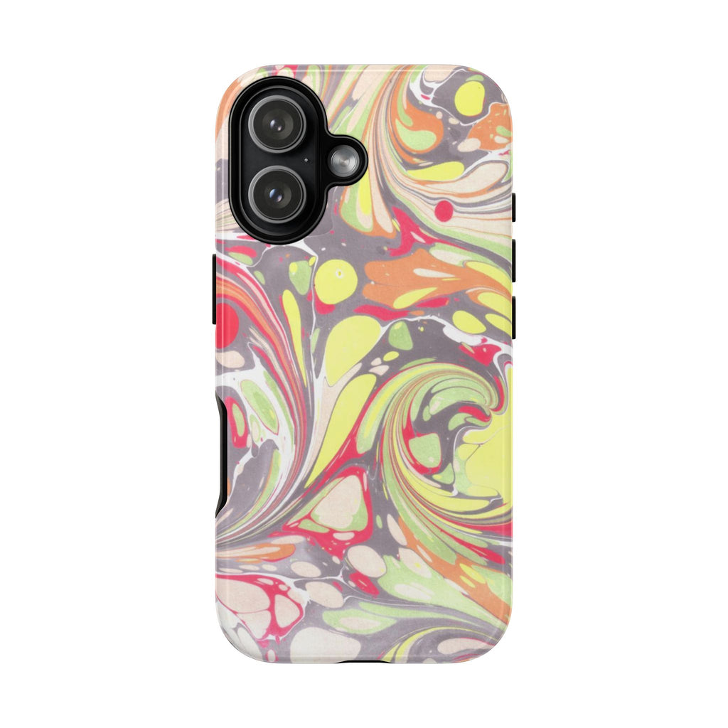 Yellow and Pink Swirl Marbled Italian Phone Case - Dual Layer - Matte or Glossy