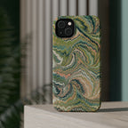 Green Pastel Italian Marble Design Magnetic MAG SAFE High Impact iPhone Cases