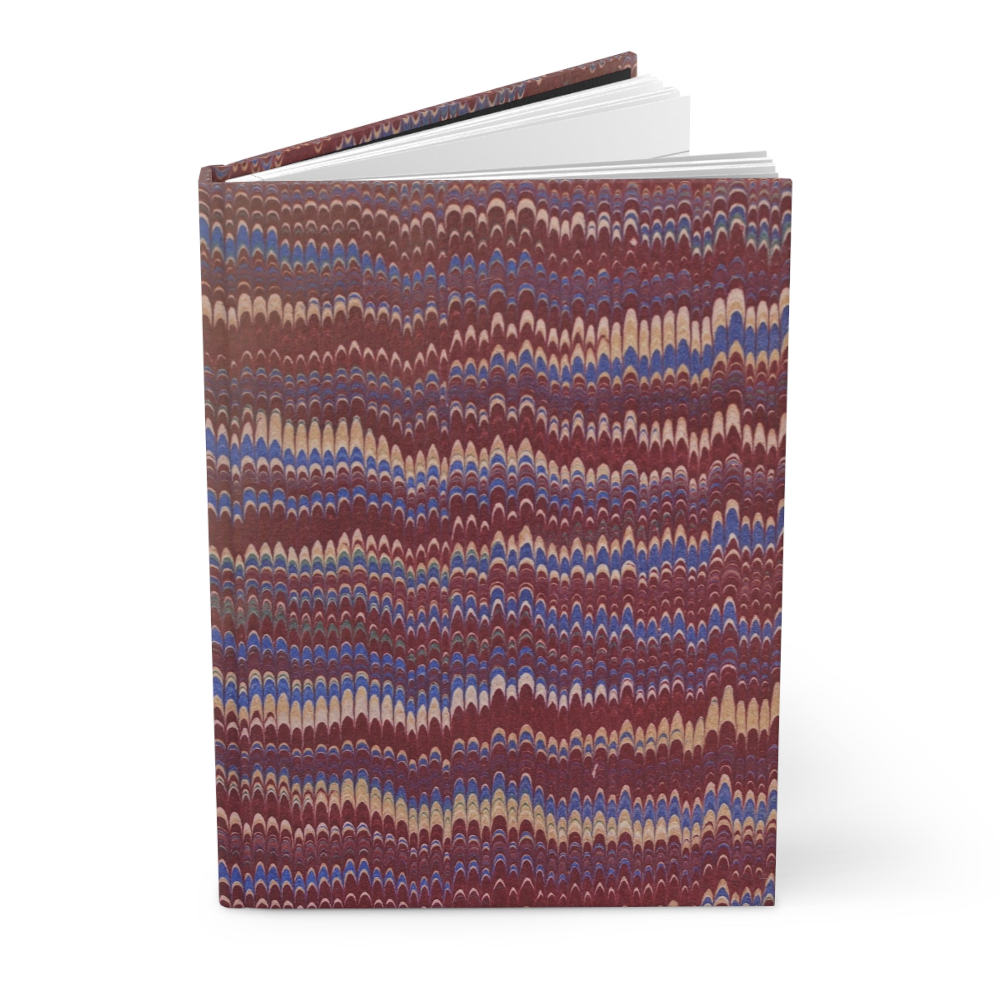 Burgundy and Blue Vintage Italian Marble Design on Hardcover  Matte Journal