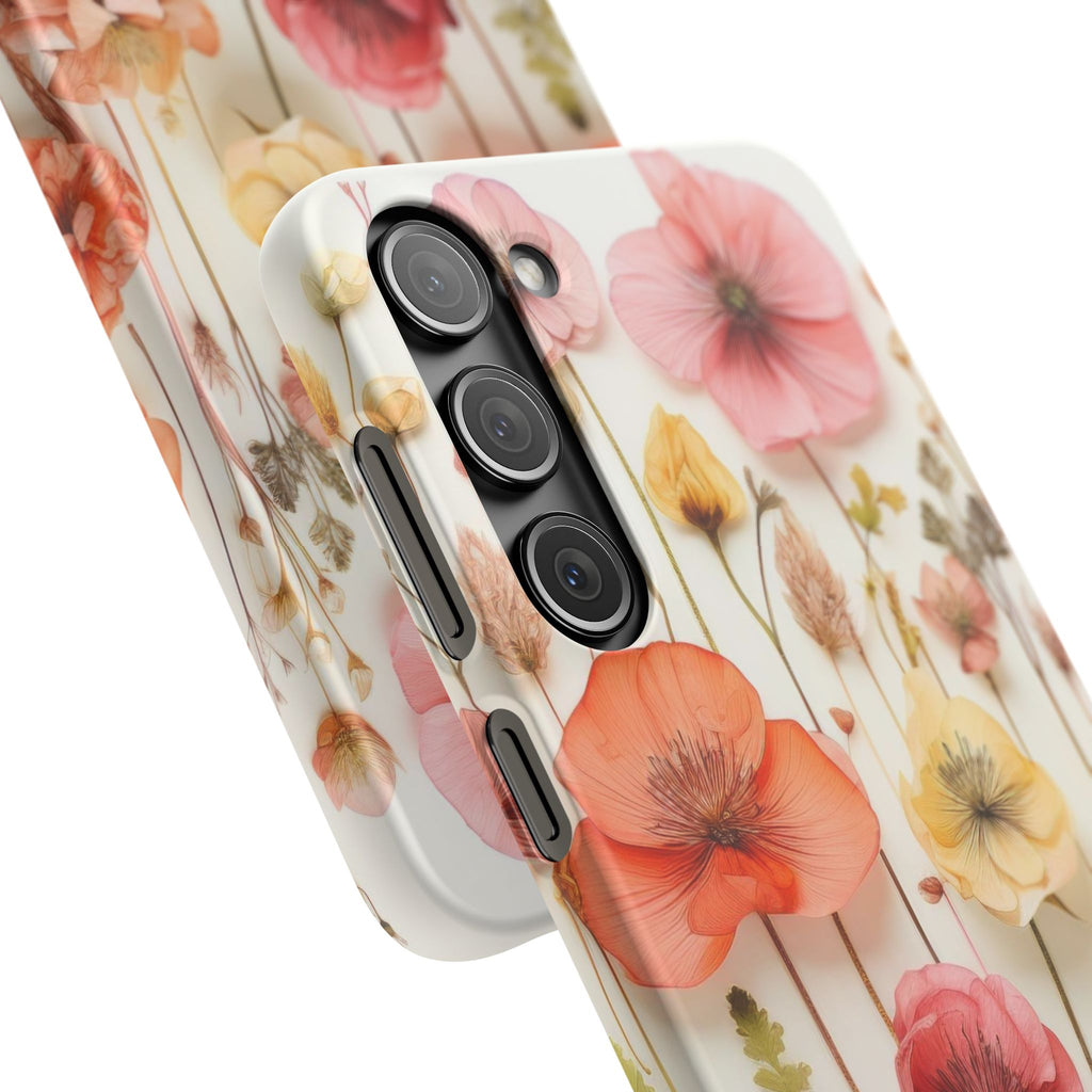 Pink Floral Pressed Flowers - Slim Case