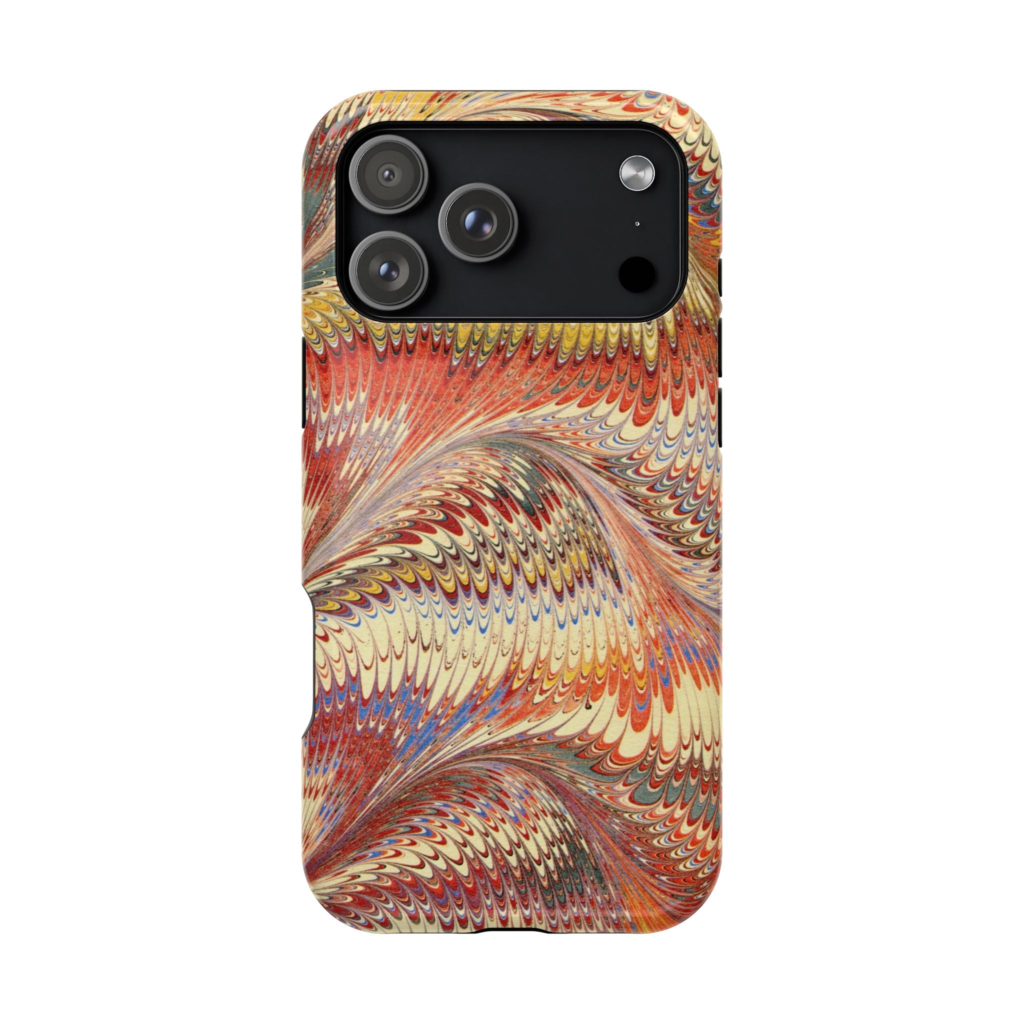 Rust and Gold Italian Vintage Marble Design Durable Phone Case for Apple + Samsung