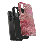 Pink Peacock Marble Italian Tough Phone Case — Durable Marbled Phone Case