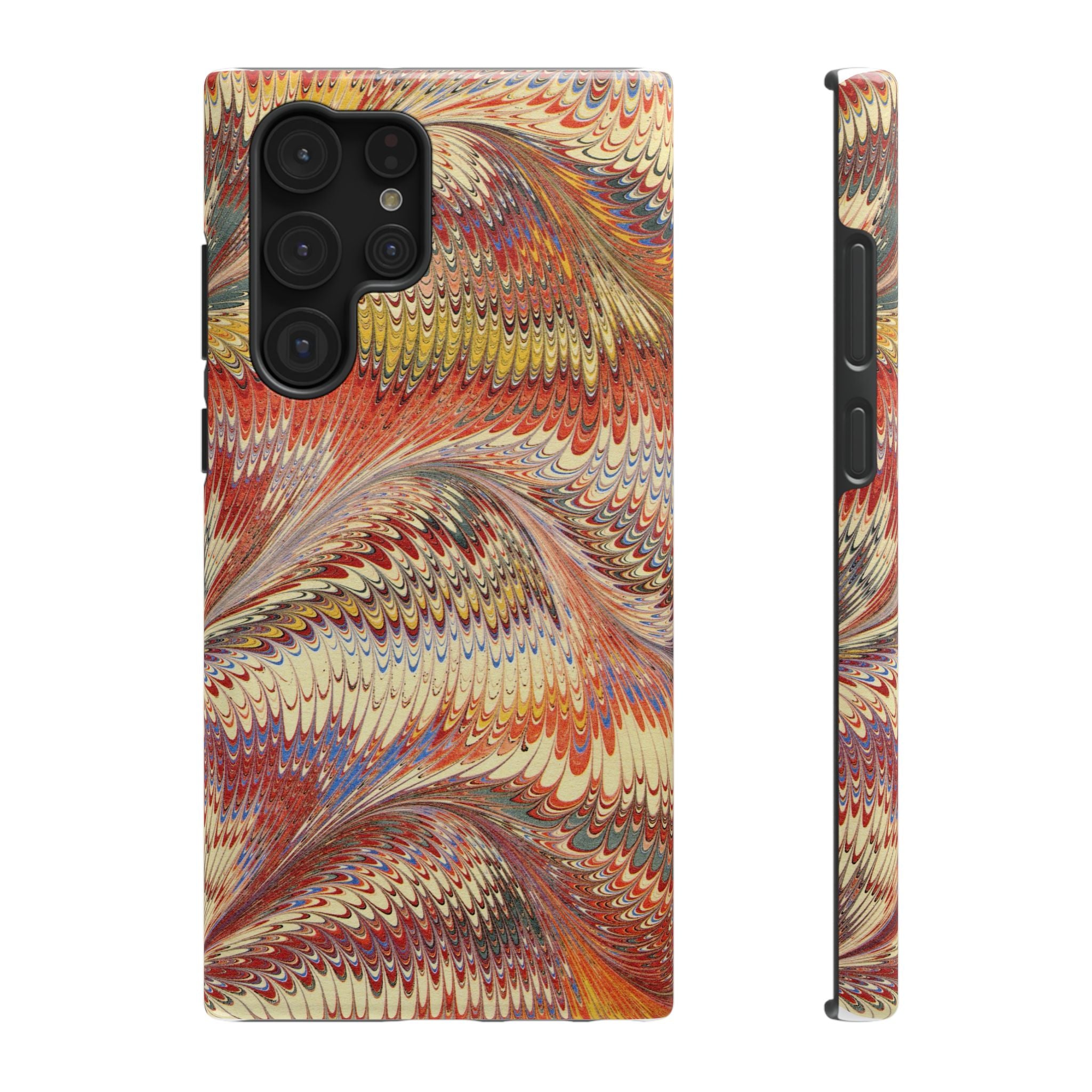 Rust and Gold Italian Vintage Marble Design Durable Phone Case for Apple + Samsung