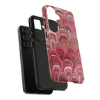 Pink Peacock Marble Italian Tough Phone Case — Durable Marbled Phone Case