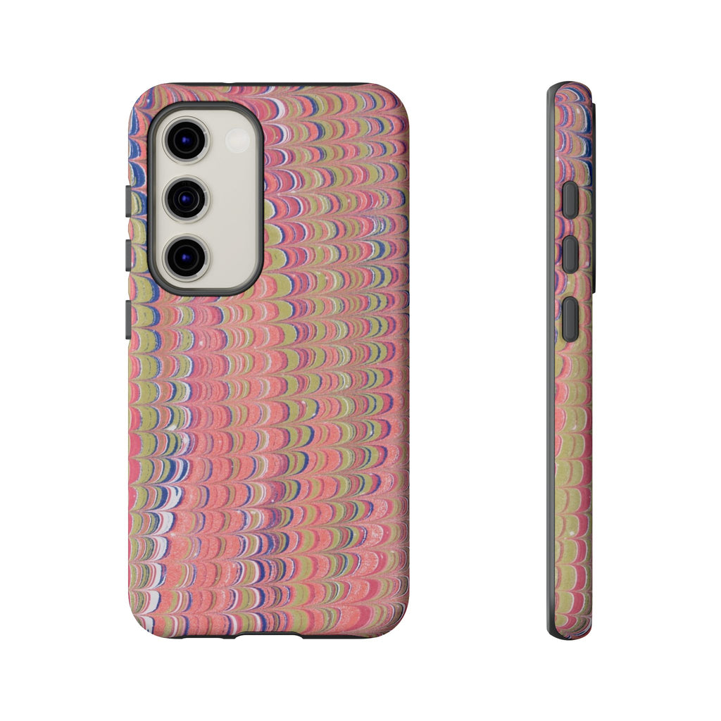 Pink Pastels Feather Marbled Vintage Design iPhone 16 + Samsung + Apple + Google - all models