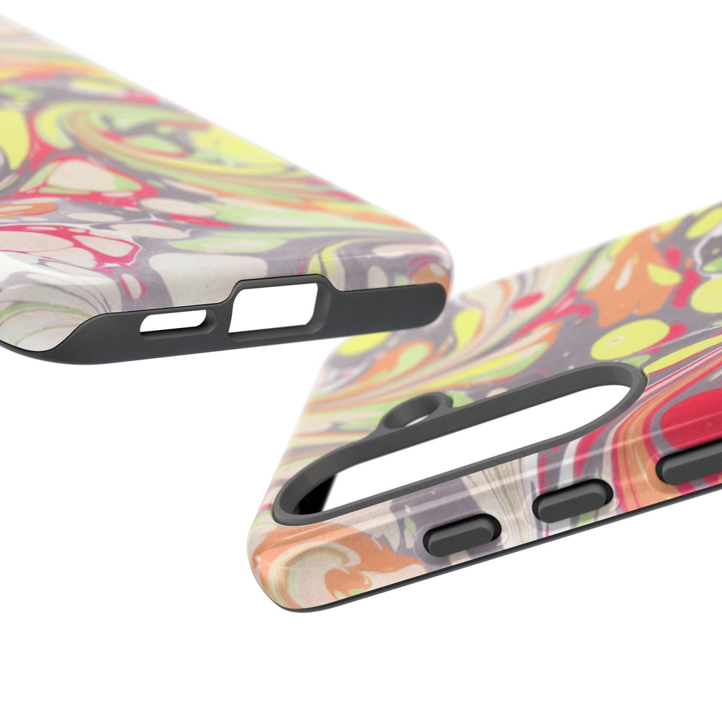 Yellow and Pink Swirl Marbled Italian Phone Case - Dual Layer - Matte or Glossy