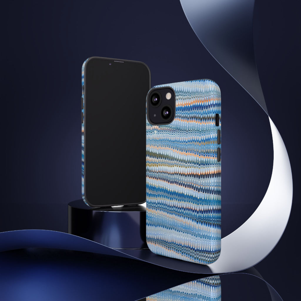 Blue Marbled Phone Cases iPhone + Samsung - all models, Vintage Marbled Design - Tough Cases