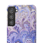 Marbled Feather Lavender + Purple Swirl - Single Layer Slim Phone Case
