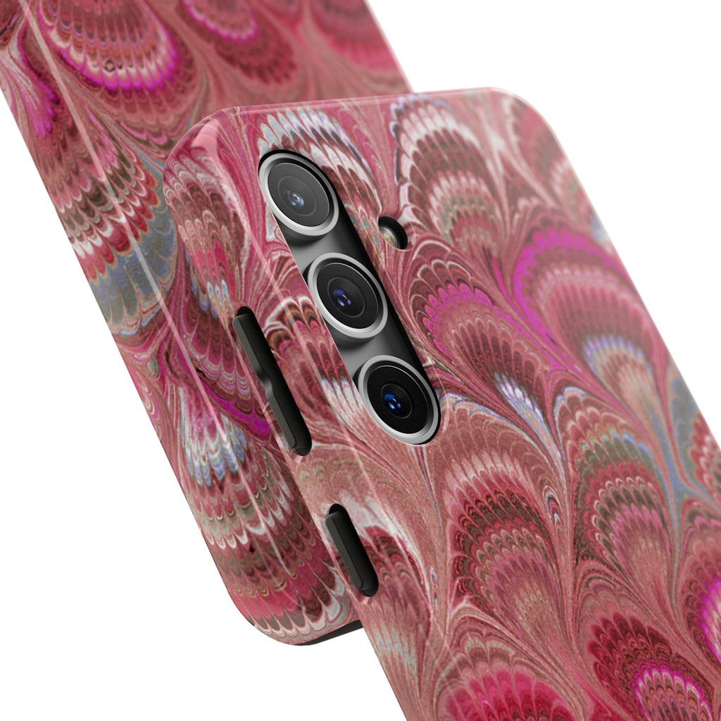 Pretty in Pink - Peacock Marble Italian Tough Phone Case — Durable Marbled Phone Case
