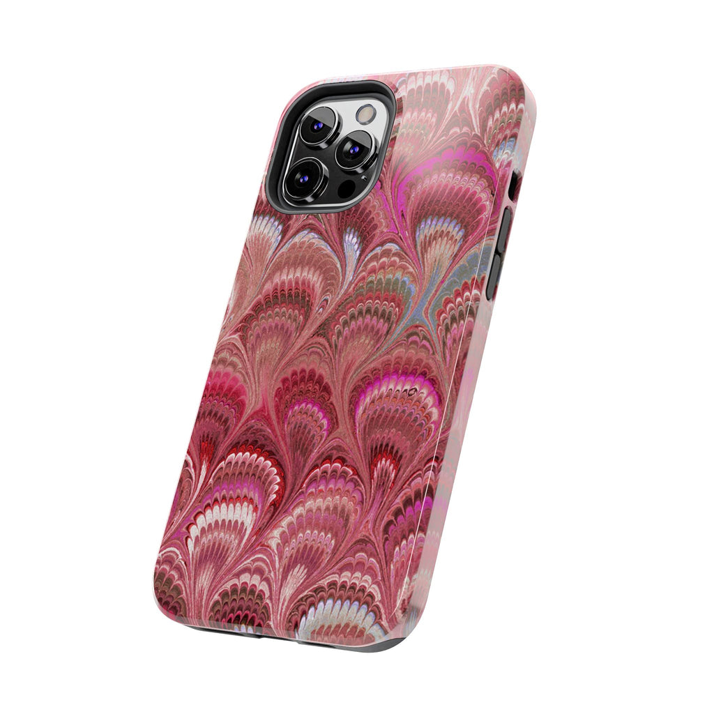 Pretty in Pink - Peacock Marble Italian Tough Phone Case — Durable Marbled Phone Case