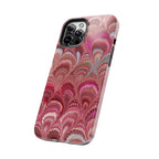 Pretty in Pink - Peacock Marble Italian Tough Phone Case — Durable Marbled Phone Case