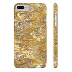 Golden Yellow Italian Marbled Designed, Slim Phone Cases, Case-Mate