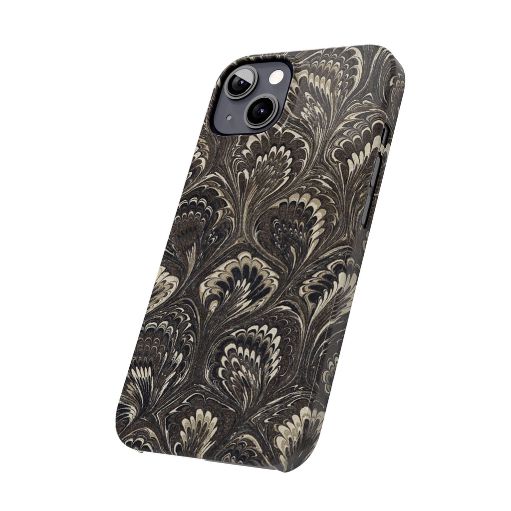 Black Italian Marble Design Slim iPhone 17 + all models Phone Cases