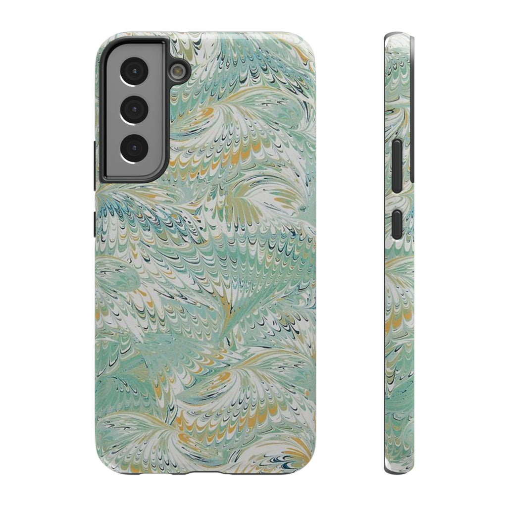 Mint Green Marbled Swirl Phone Case - Dual Layer