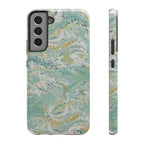 Mint Green Marbled Swirl Phone Case - Dual Layer