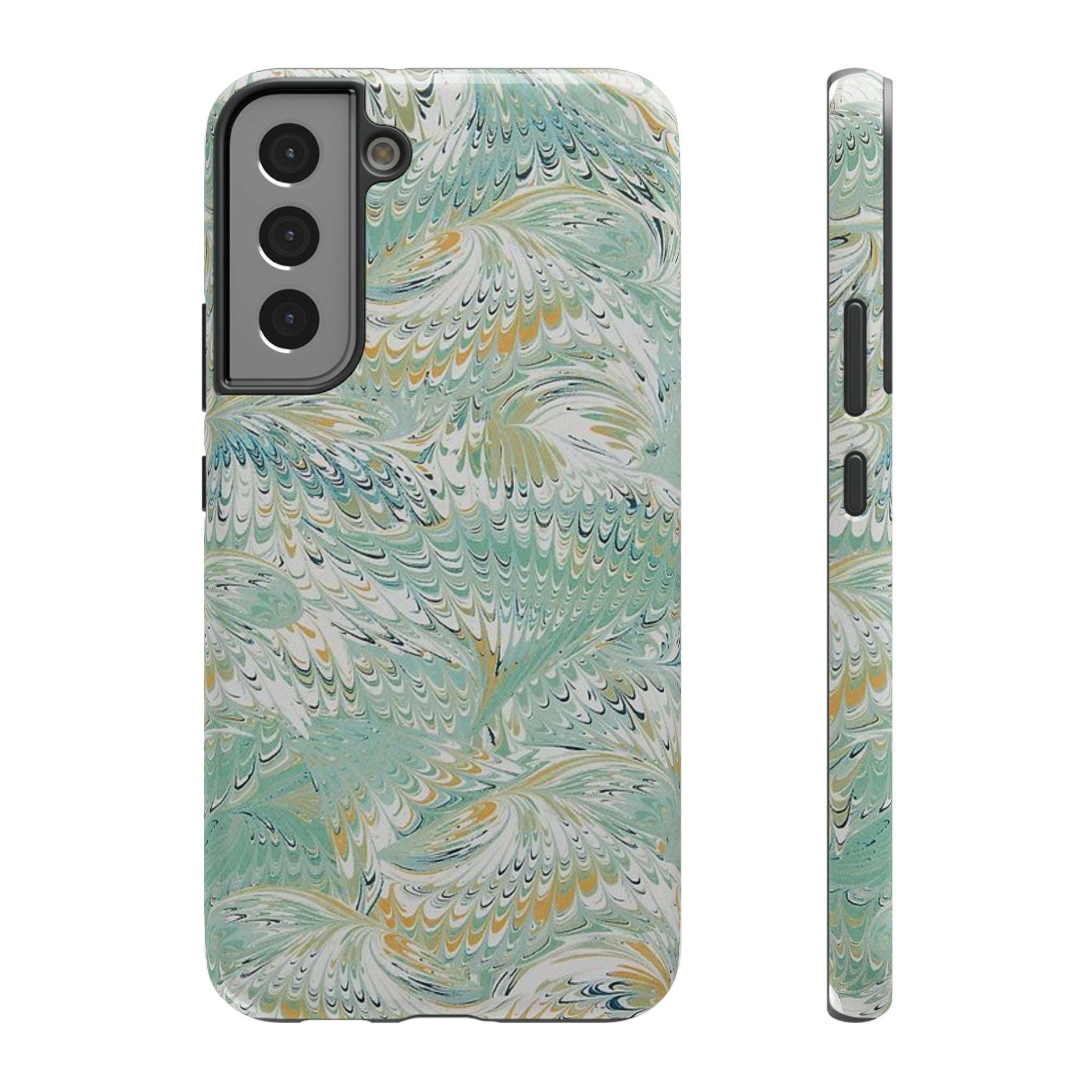Mint Green Marbled Swirl Phone Case - Dual Layer