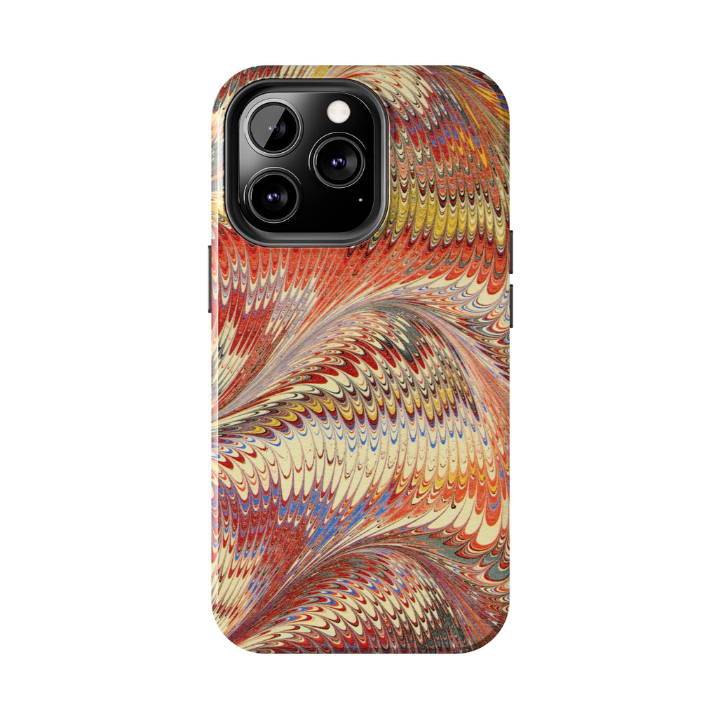 Marbled Swirl Tough Phone Case - Red Rust Orange Fall Colors, Heavy Duty Case. Alternative: Protective Phone Cover, Durable Smartphone Case,