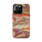 Marbled Swirl Tough Phone Case - Red Rust Orange Fall Colors, Heavy Duty Case. Alternative: Protective Phone Cover, Durable Smartphone Case,