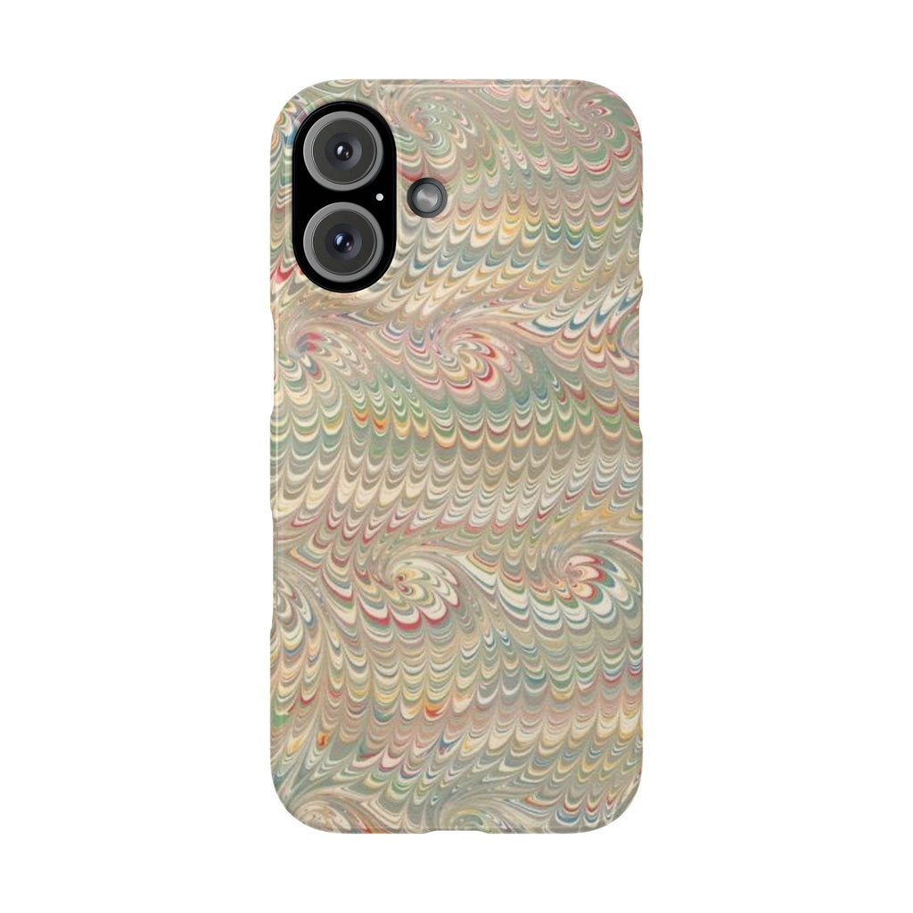 Beige Swirl Marbled Feather Phone Case