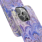 Marbled Feather Lavender + Purple Swirl - Single Layer Slim Phone Case