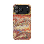 Rust, Orange + Gold Italian Marbled Design Phone Cover Magnetic MAG SAFE