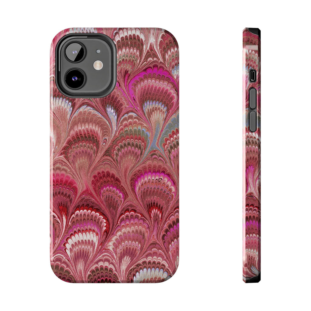 Pretty in Pink - Peacock Marble Italian Tough Phone Case — Durable Marbled Phone Case