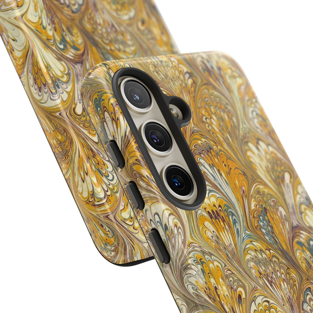 Golden Yellow Marbled Italian Phone Case - Dual Layer - Matte or Glossy