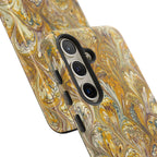 Golden Yellow Marbled Italian Phone Case - Dual Layer - Matte or Glossy