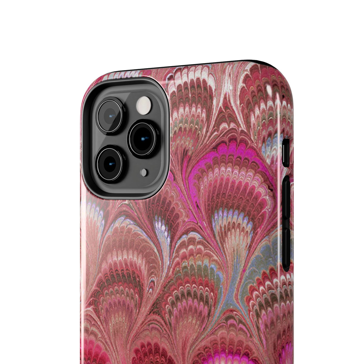 Pretty in Pink - Peacock Marble Italian Tough Phone Case — Durable Marbled Phone Case