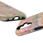 Marbled Pastel Pink and Green Impact-Resistant Phone Case for Apple + Samsung