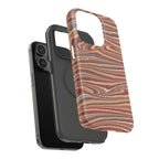 Neutrals Burgundy, Beige, Rust Hues Italian Vintage Marble Design Phone Case for Apple + Samsung