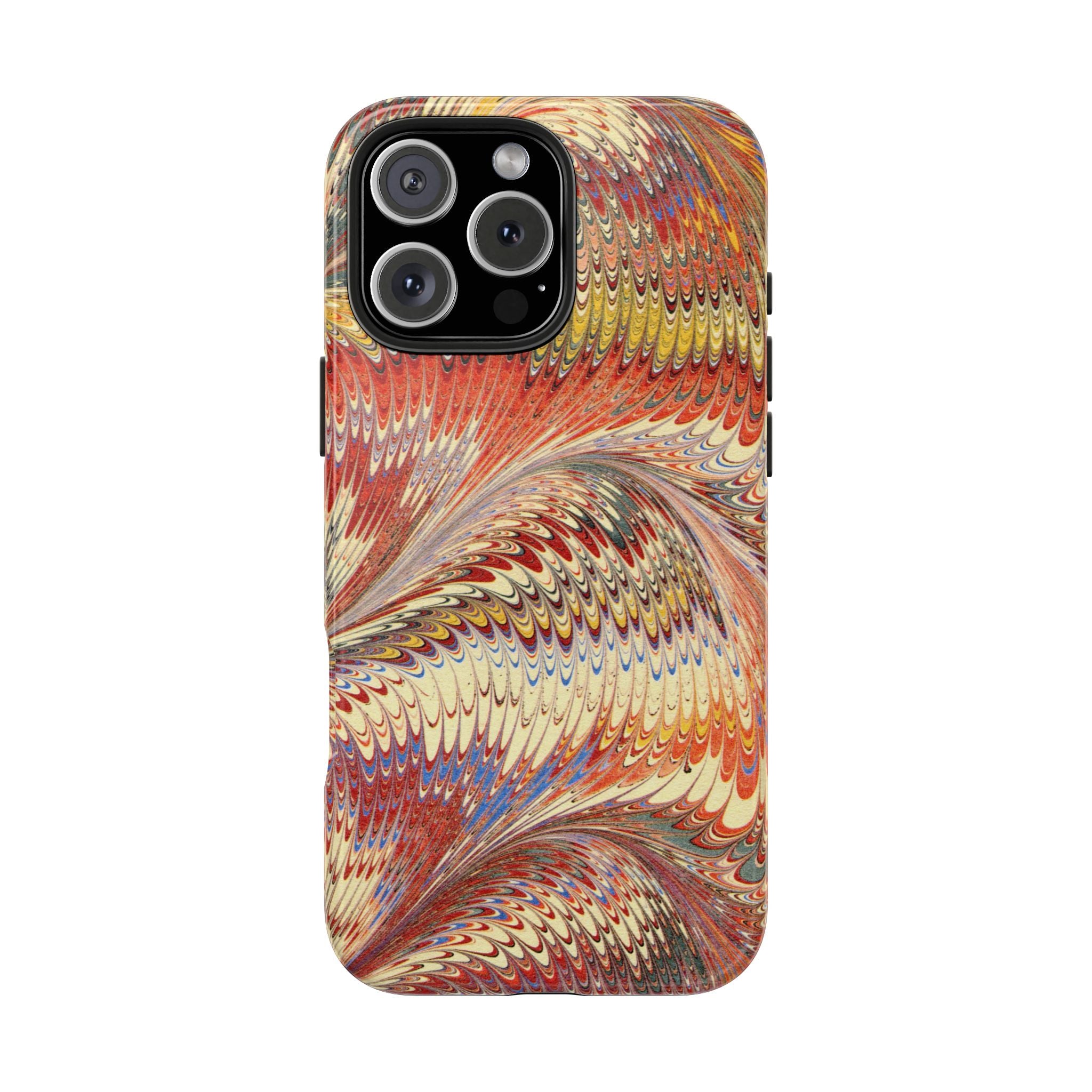 Rust and Gold Marble Italian Tough Phone Case — Durable Marbled Phone Case