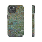 Green Peacock Marbled Phone Case — "Tough Cases" Ultra-Tough Protective Cover