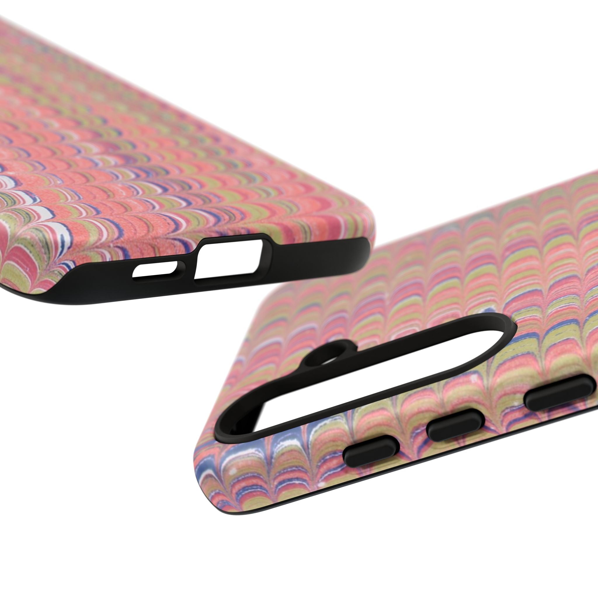 Pink Pastels Feather Marbled Vintage Design iPhone 16 + Samsung + Apple + Google - all models