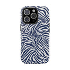 Zebra Print Navy + White - Dual Layer Phone Case