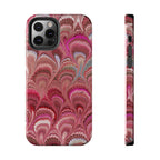 Pretty in Pink - Peacock Marble Italian Tough Phone Case — Durable Marbled Phone Case