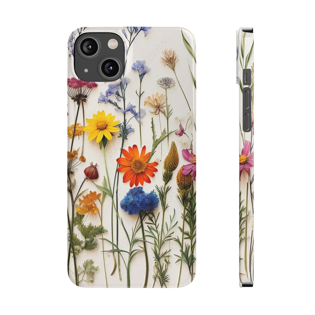 Floral Phone Cases, Slim Protective Cover, Pressed Flowers Design, iPhone 17 Case, Botanical Phone Accessories, Floral Theme Phone Case