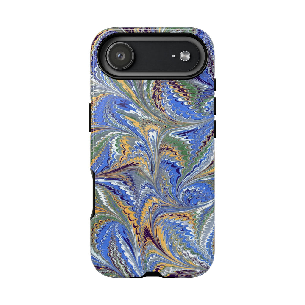 Periwinkle + Gold Italian Marble Design - Dual Layer Tough Phone Cases