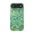 Marbled Feather Green Swirl - Single Layer Slim Phone Case